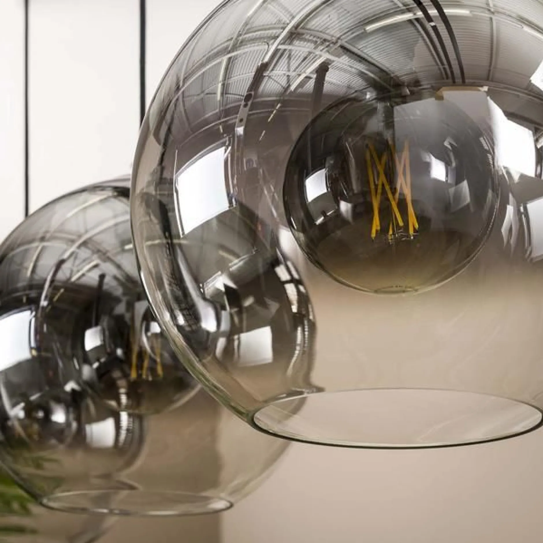 Bessy Hängeleuchte 3 Lampenschirme-Altsilber