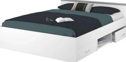 Bett Alma 140x200cm mit 2 Schubladen - weiß