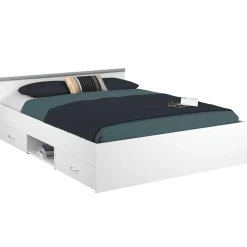 Bett Alma 140x190cm mit Schubladen - weiß