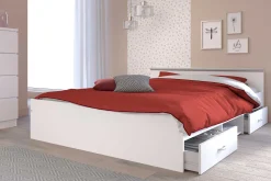 Bett Alma 140x190cm mit Schubladen - weiß