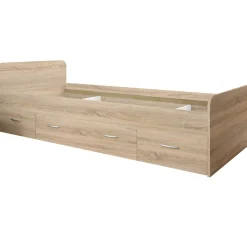 Bett Barko 90x200 mit 3 Schubladen - Eiche