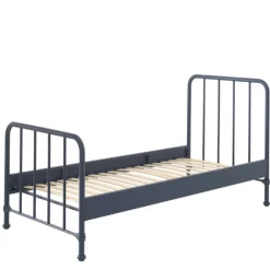 Bett Bronxx Metall 90x200(inkl. Lattenrost) mit Nachttisch-matt denim blue