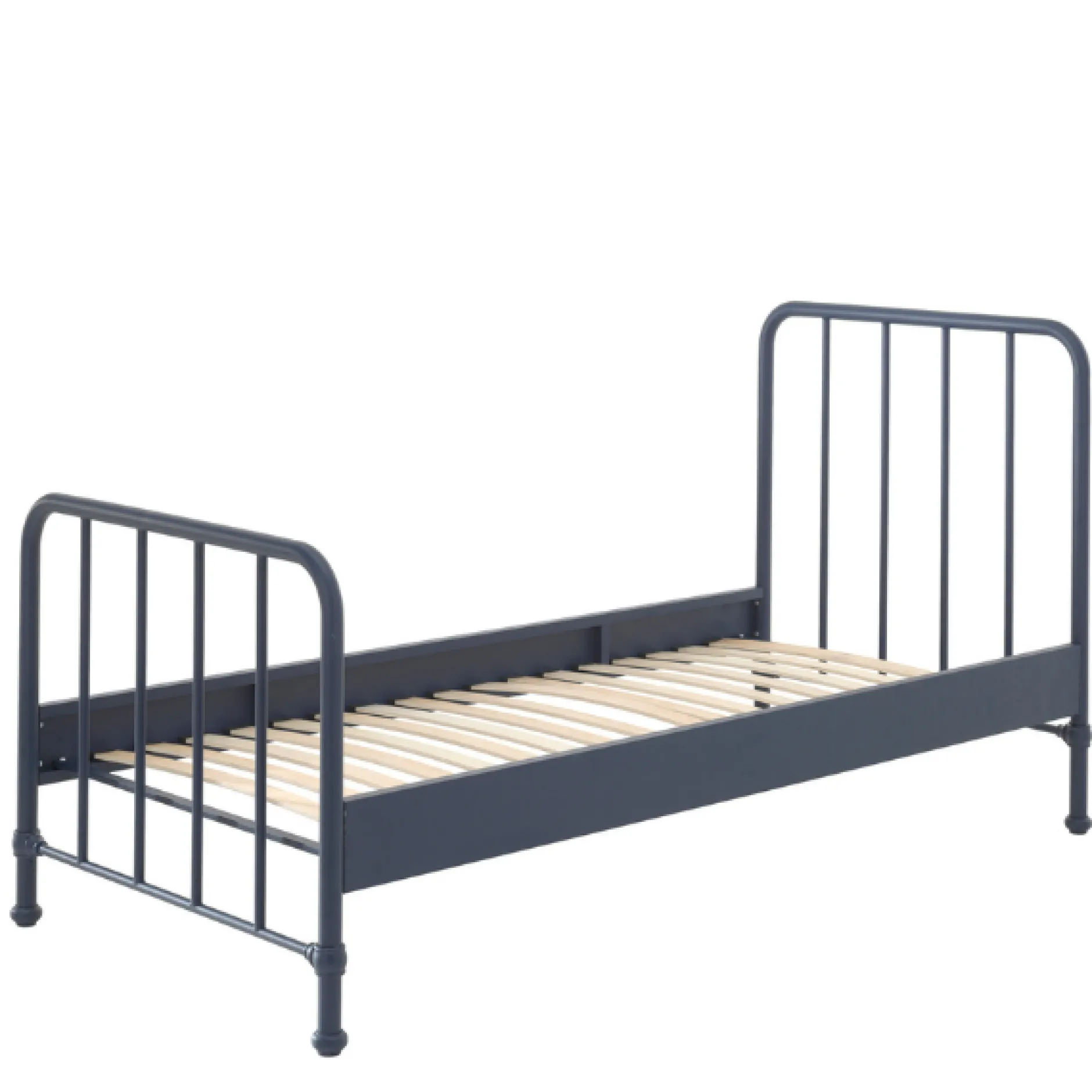 Bett Bronxx Metall 90x200(inkl. Lattenrost) mit Nachttisch-matt denim blue