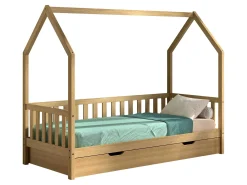Bettgestell Home - 90x200 cm - mit Gitter - mit Bettschublade - Eiche