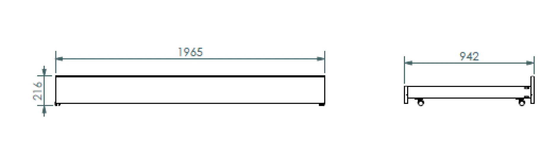 Bettkasten 200cm für Betten Interlink - weiß