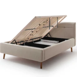 Bett Laika 140x200cm mit Stauraum - beige