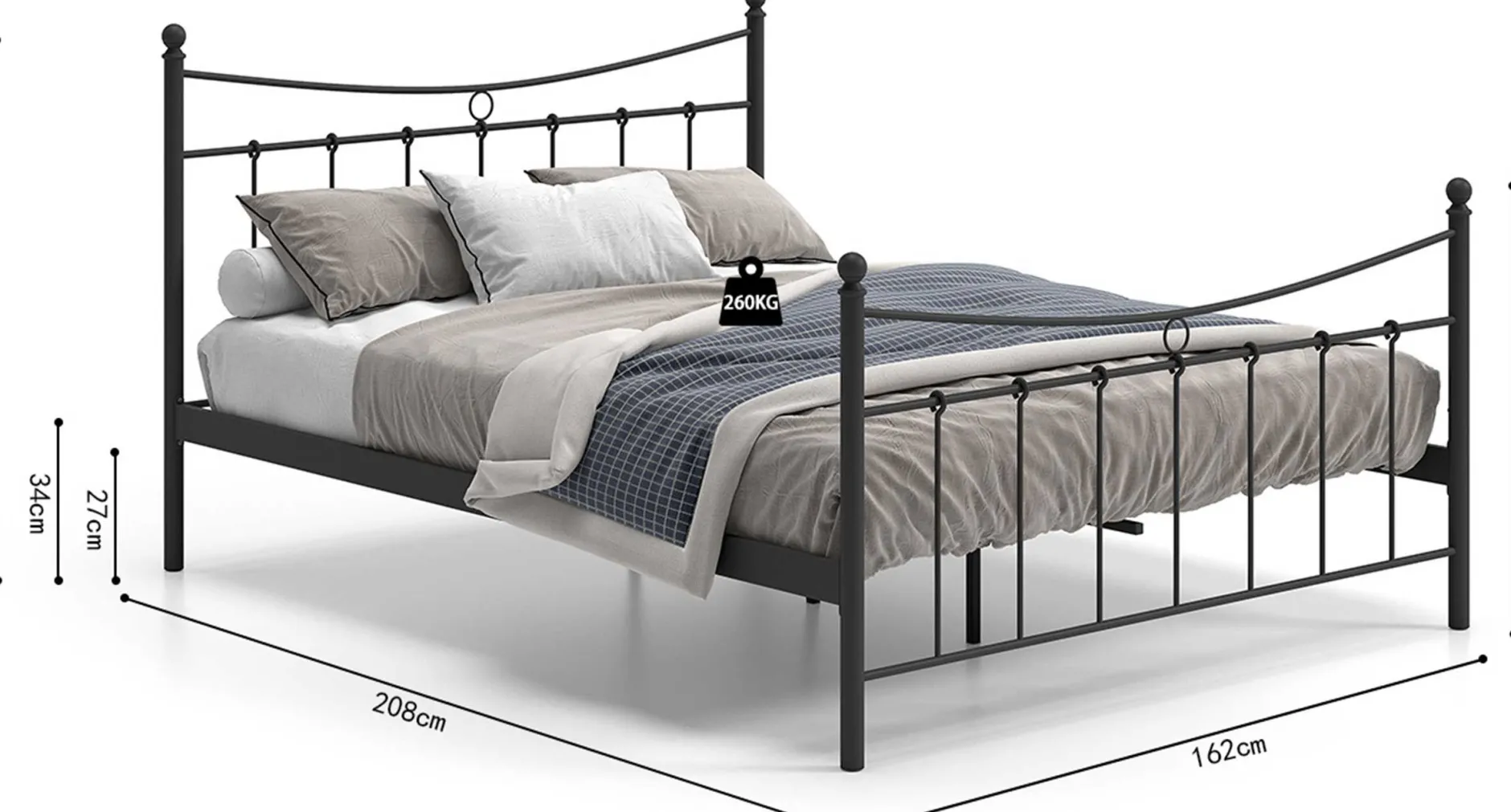 Bett Liza mit Lattenrost 160x200 - schwarz