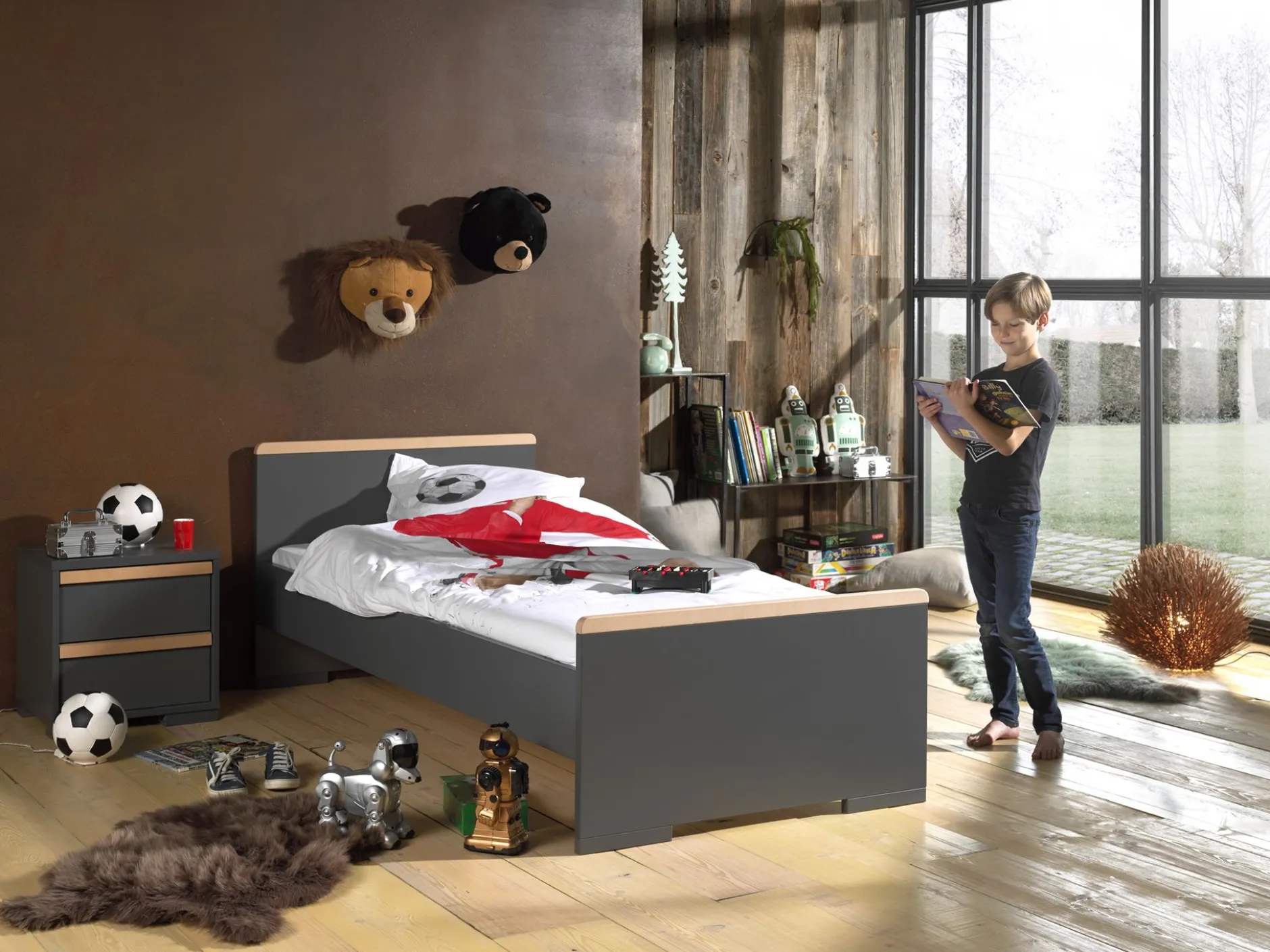 Bett London 90x200 - anthrazit