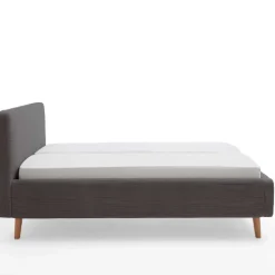 Bett Madras 160x200cm mit Lagerung Rippe Samt - grau