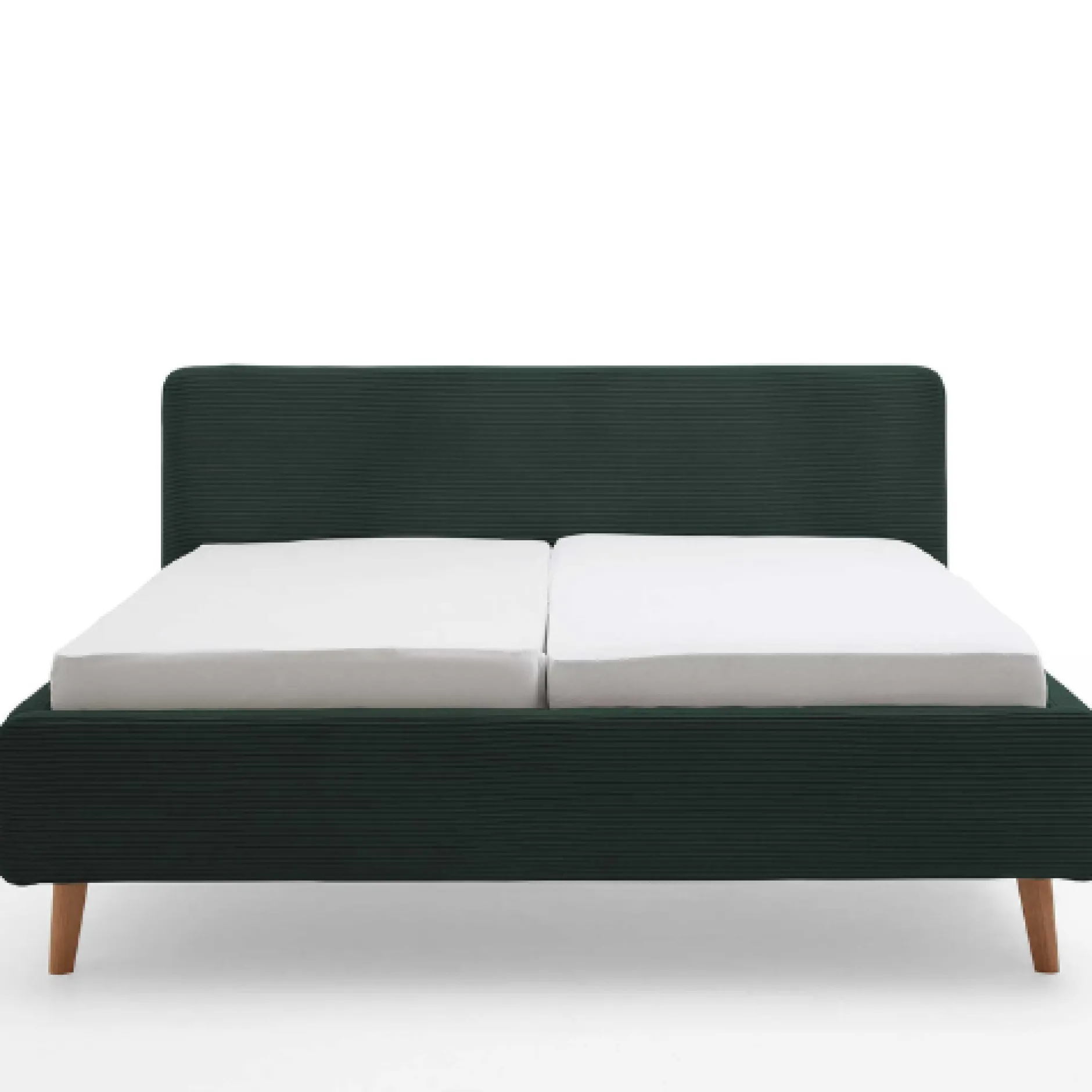 Bett Madras 180x200cm mit Lagerung Rippe Samt - dunkelgrün