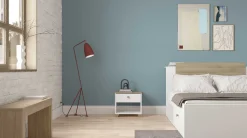 Bett Maura mit Stauraum 140 x 190cm/200 cm-Kronberg Eiche/Mattweiß