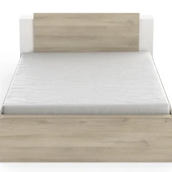 Bett Maura mit Stauraum 140 x 190cm/200 cm-Kronberg Eiche/Mattweiß
