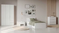 Bett Micheline mit Stauraum 90 x 200 cm-matt weiß