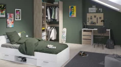 Bett Micheline mit Stauraum 90 x 200 cm-matt weiß