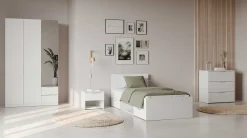 Bett Micheline mit Stauraum 90 x 200 cm-matt weiß