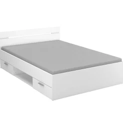 Bett Micheline 140 x 200 cm mit Stauraum -matt weiß