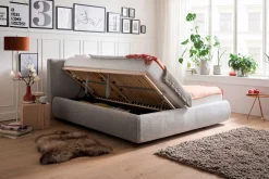 Bett mit Stauraum Celine 180x200 - hellgrau