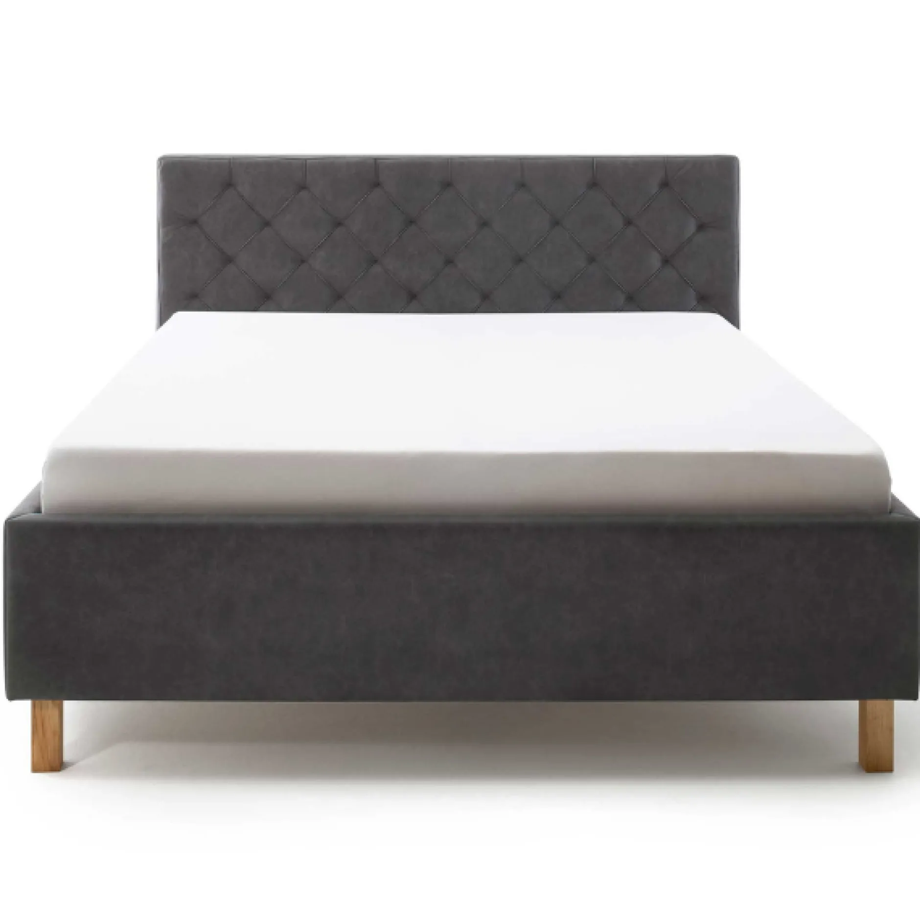Bett San Marino 160x200cm mit Stauraum Kunstleder - anthrazit/eik