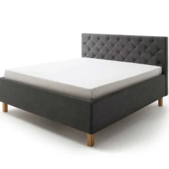 Bett San Marino 160x200cm mit Stauraum Kunstleder - anthrazit/eik