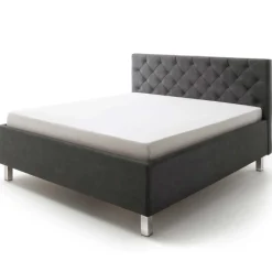 Bett San Marino 160x200cm mit Stauraum Kunstleder - anthrazit/chrom
