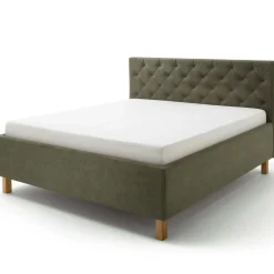 Bett San Marino 160x200cm mit Stauraum Kunstleder - grün/eiche