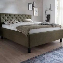 Bett San Marino 180x200cm mit Stauraum Kunstleder - grün/schwarz