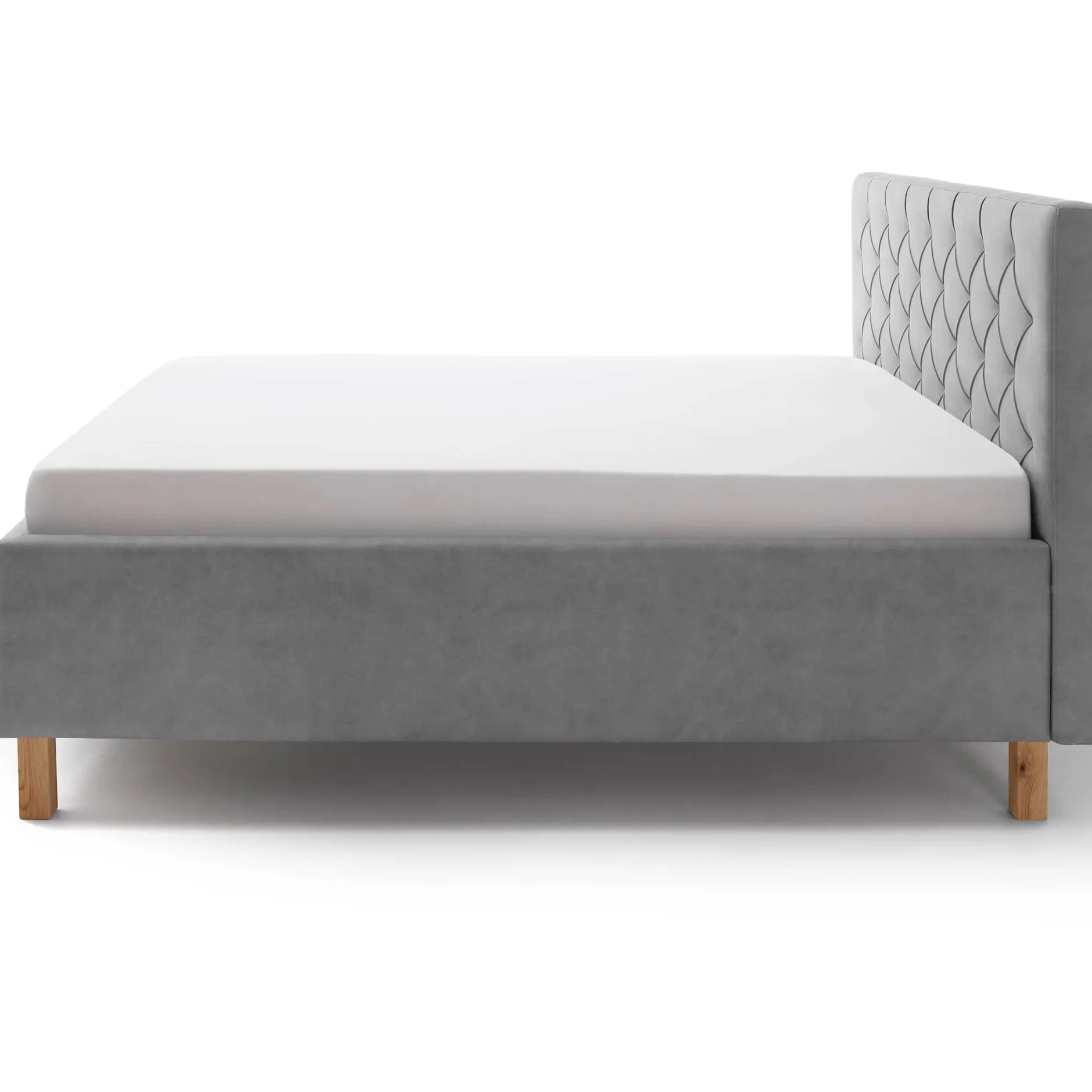 Bett San Marino 160x200cm mit Stauraum Kunstleder - grau/gelb