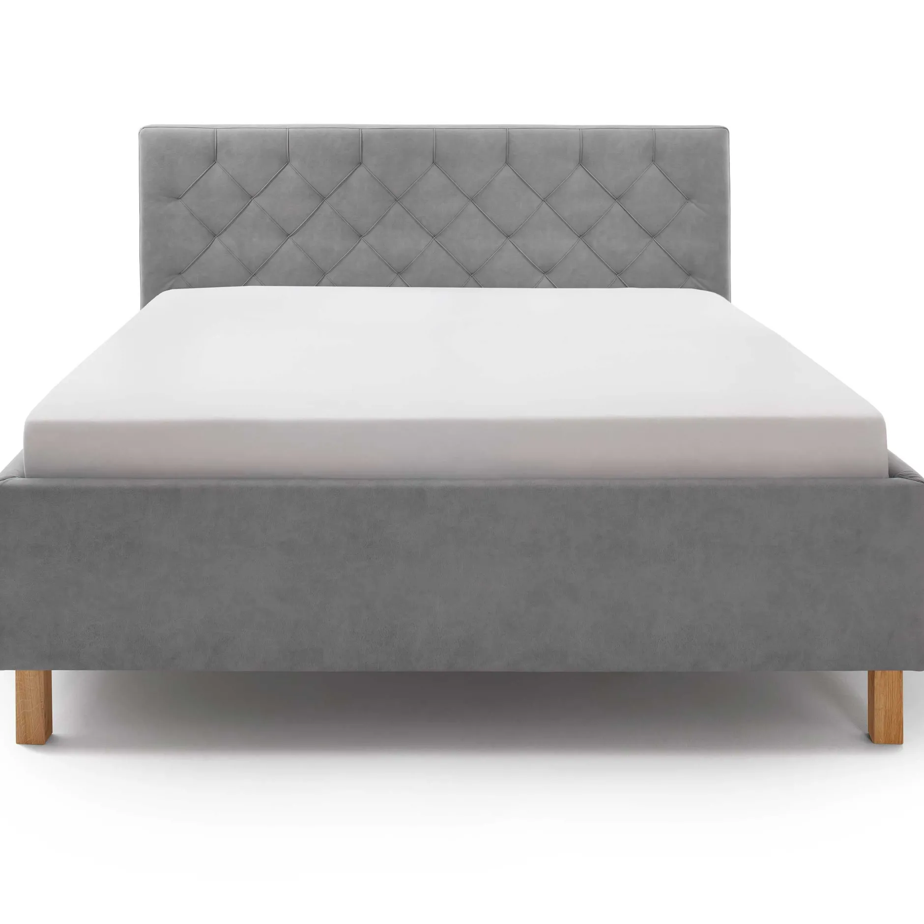 Bett San Marino 160x200cm mit Stauraum Kunstleder - grau/gelb
