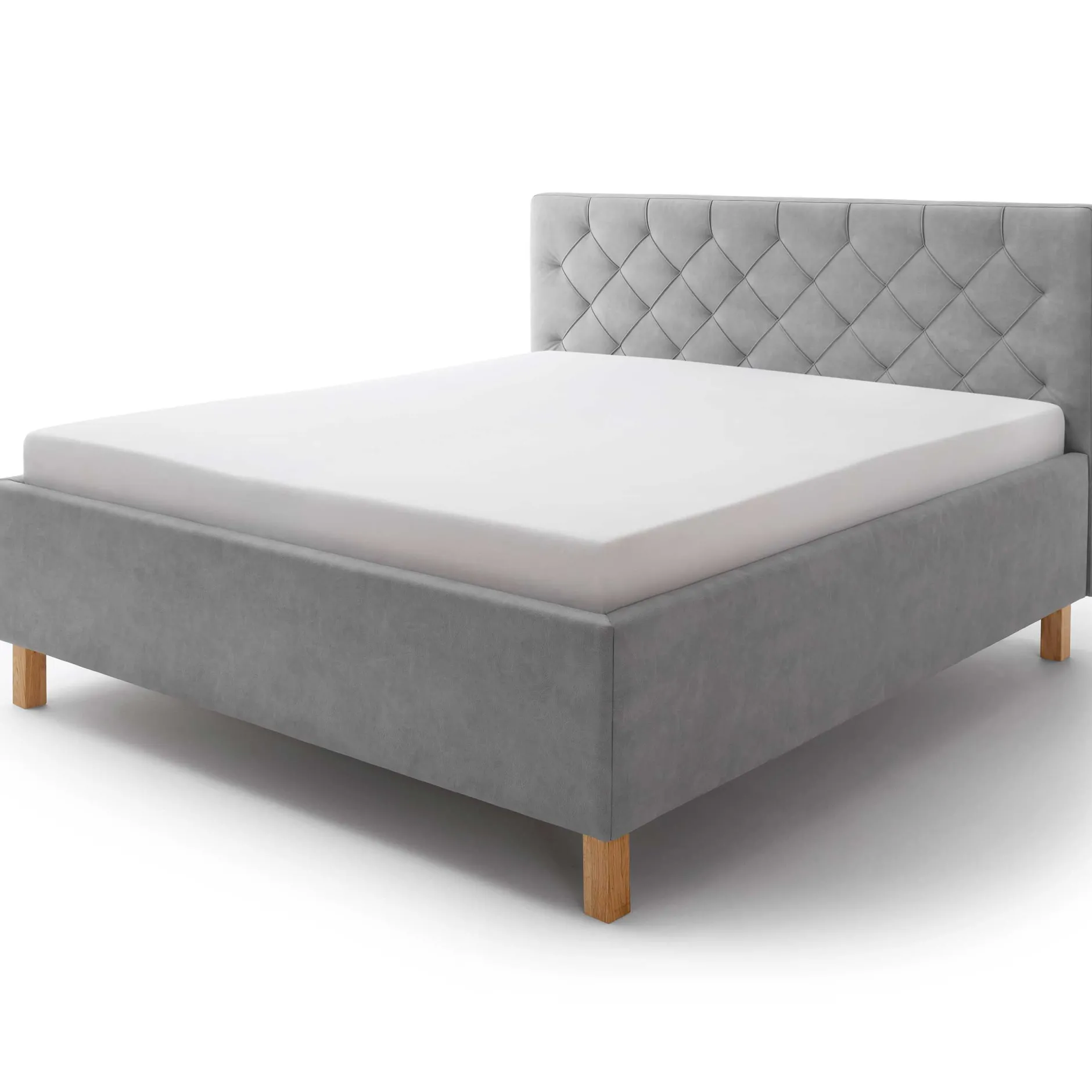 Bett San Marino 160x200cm mit Stauraum Kunstleder - grau/gelb
