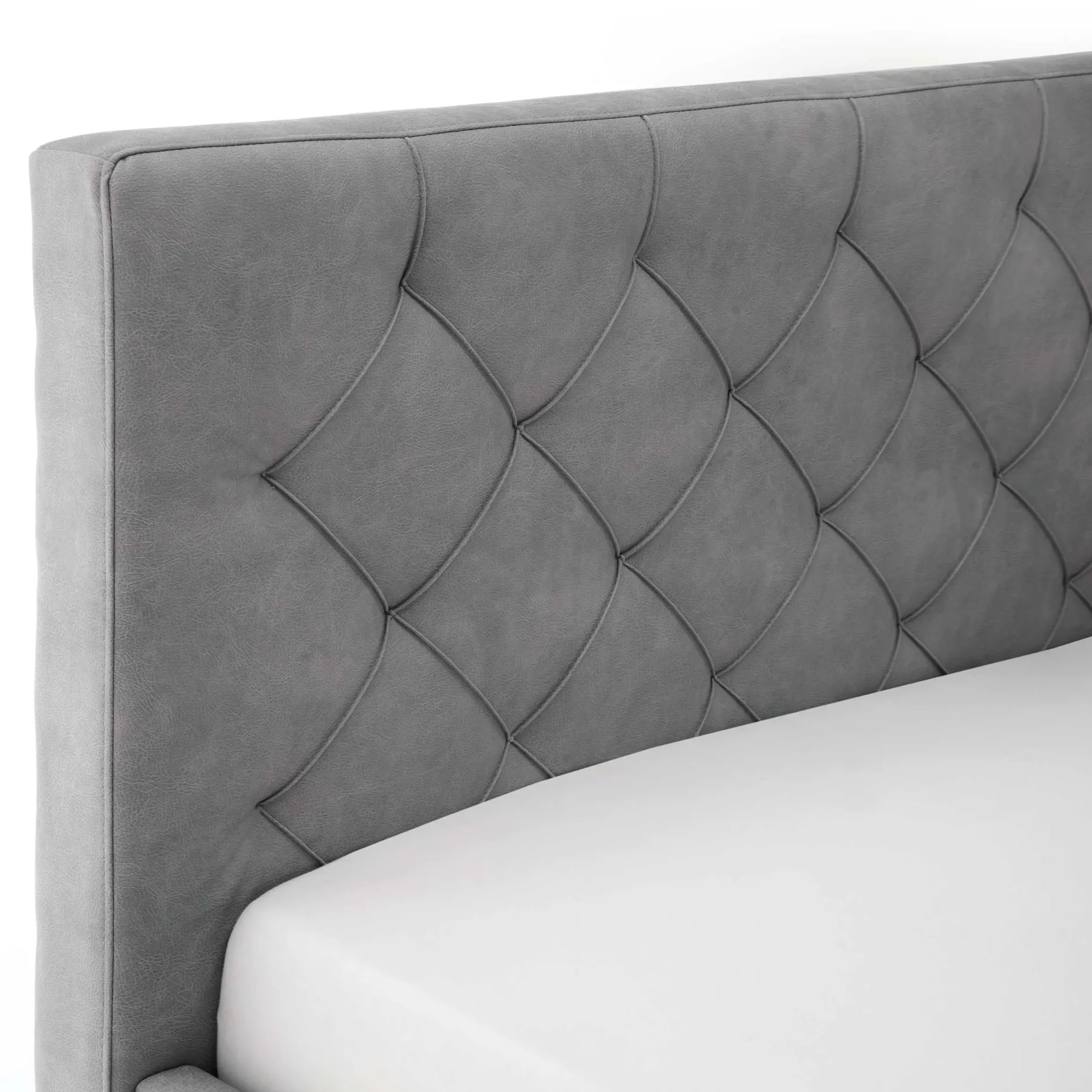 Bett San Marino 160x200cm mit Stauraum Kunstleder - grau/gelb