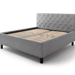 Bett San Marino 160x200cm mit Stauraum Kunstleder - grau/schwarz