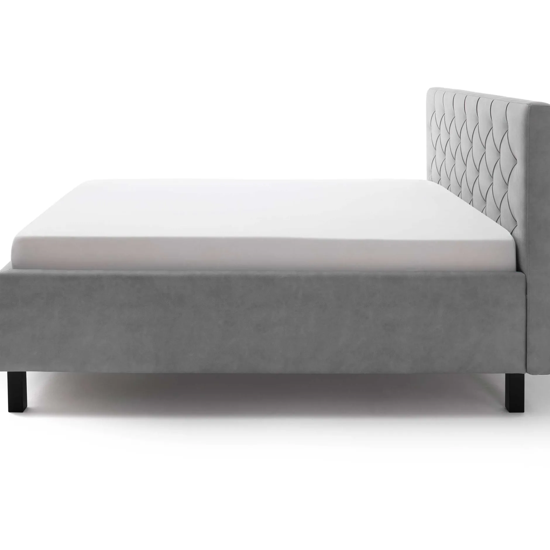 Bett San Marino 180x200cm mit Stauraum Kunstleder - grau/schwarz