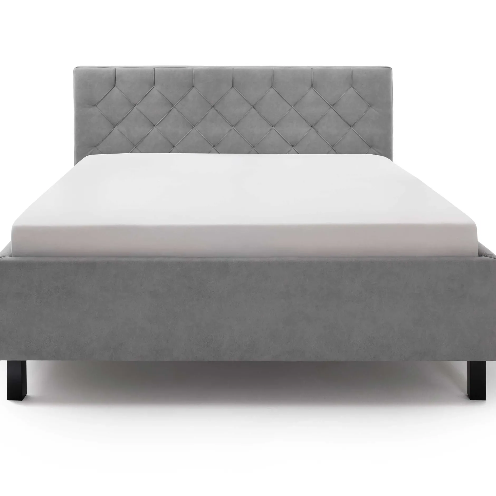 Bett San Marino 180x200cm mit Stauraum Kunstleder - grau/schwarz