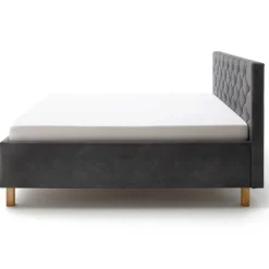 Bett San Marino 180x200cm mit Stauraum Kunstleder - anthrazit/eik