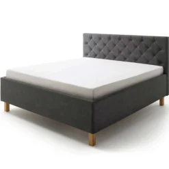 Bett San Marino 180x200cm mit Stauraum Kunstleder - anthrazit/eik