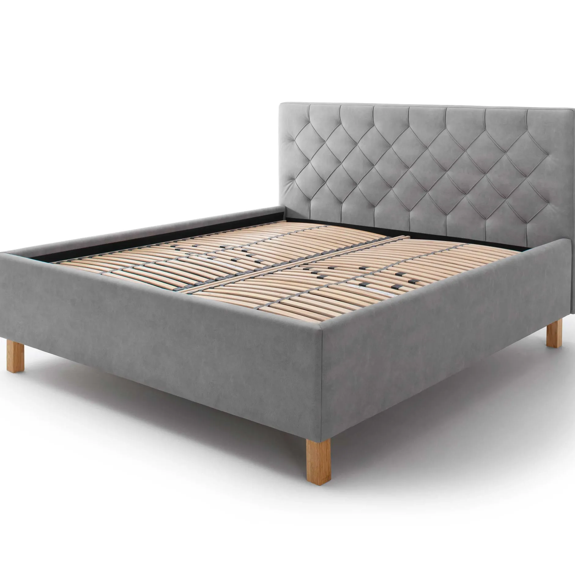 Bett San Marino 180x200cm mit Stauraum Kunstleder - grau/gelb
