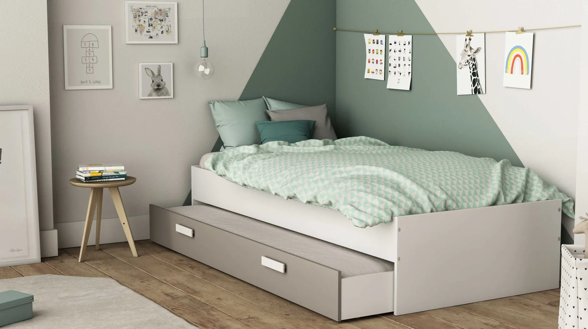 Bett Tidelle 90 x 200 cm-matt weiß