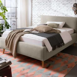 Bett Tony140x200cm mit Stauraum - taupe