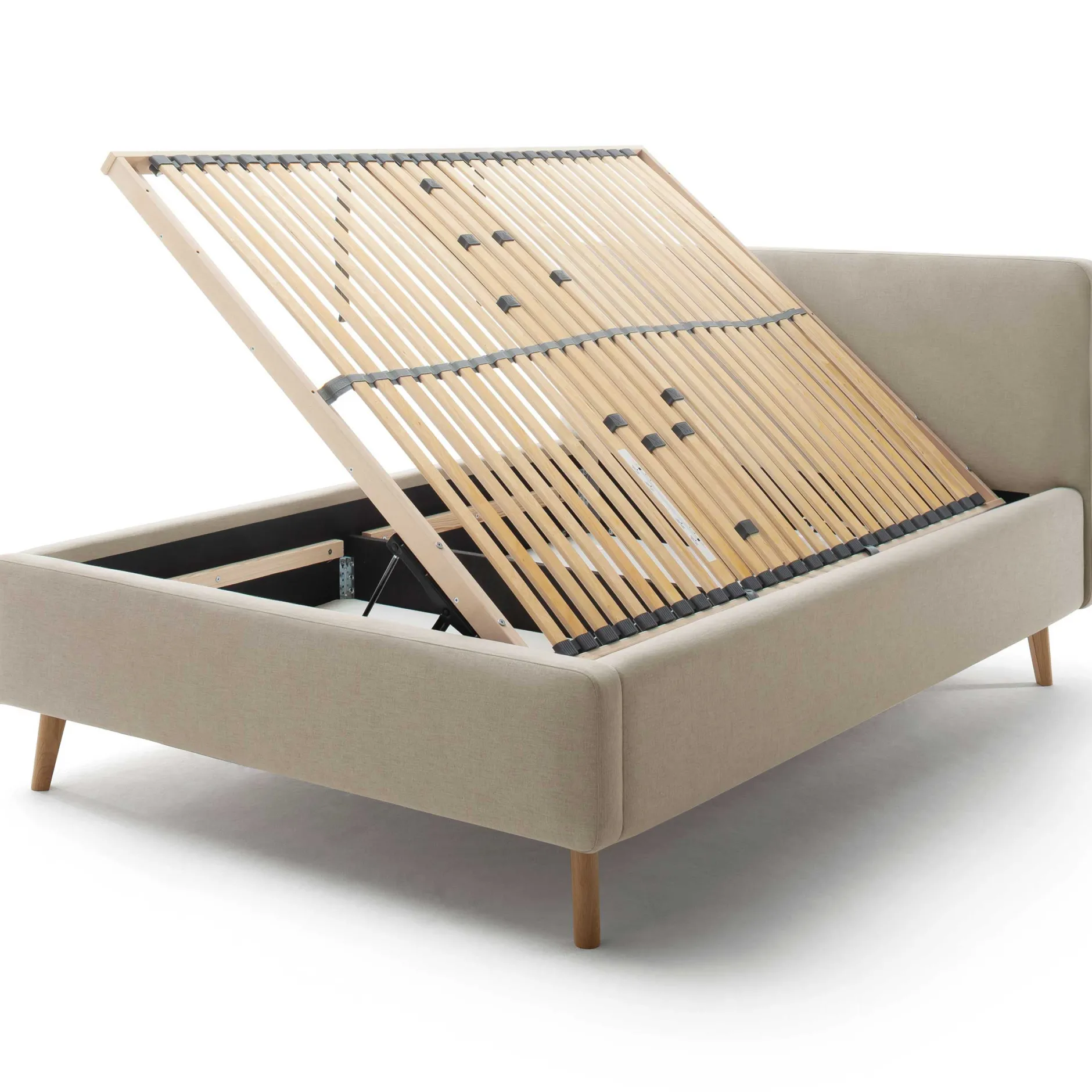 Bett Tony140x200cm mit Stauraum - taupe