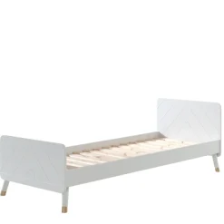 Bett 90x200 cm mit Lattenrost und Nachttisch Billy-weiß