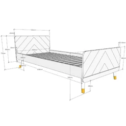 Bett 90x200 cm mit Lattenrost und Nachttisch Billy-pink