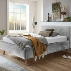 Bett Younes 140x200cm mit Stauraum - grau