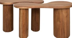 Bio-Akazienholz Couchtisch-Set - 2er-Set