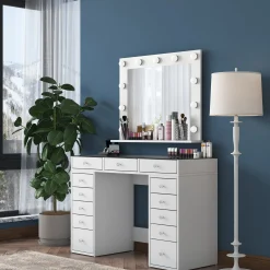 BJ118 - 2789 Schminktisch | 100 % MELAMIN | Weiß