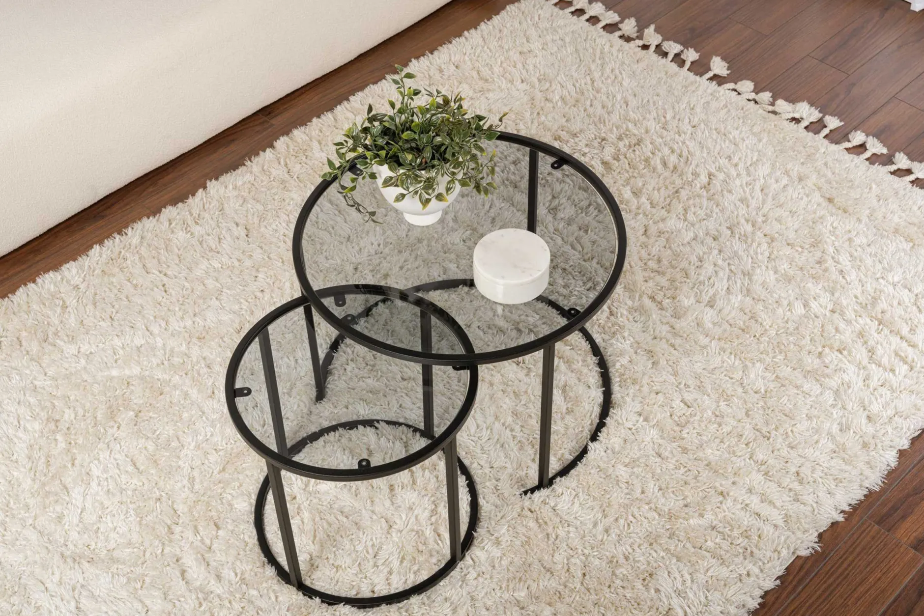 Black-Grey-60-42 Couchtisch-Set | 100 % METALL | Schwarz