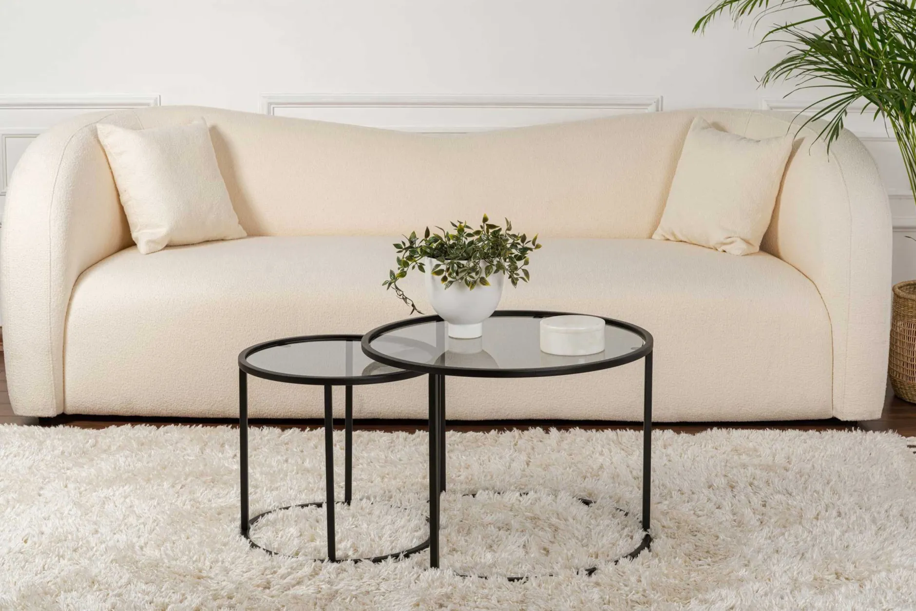 Black-Grey-60-42 Couchtisch-Set | 100 % METALL | Schwarz