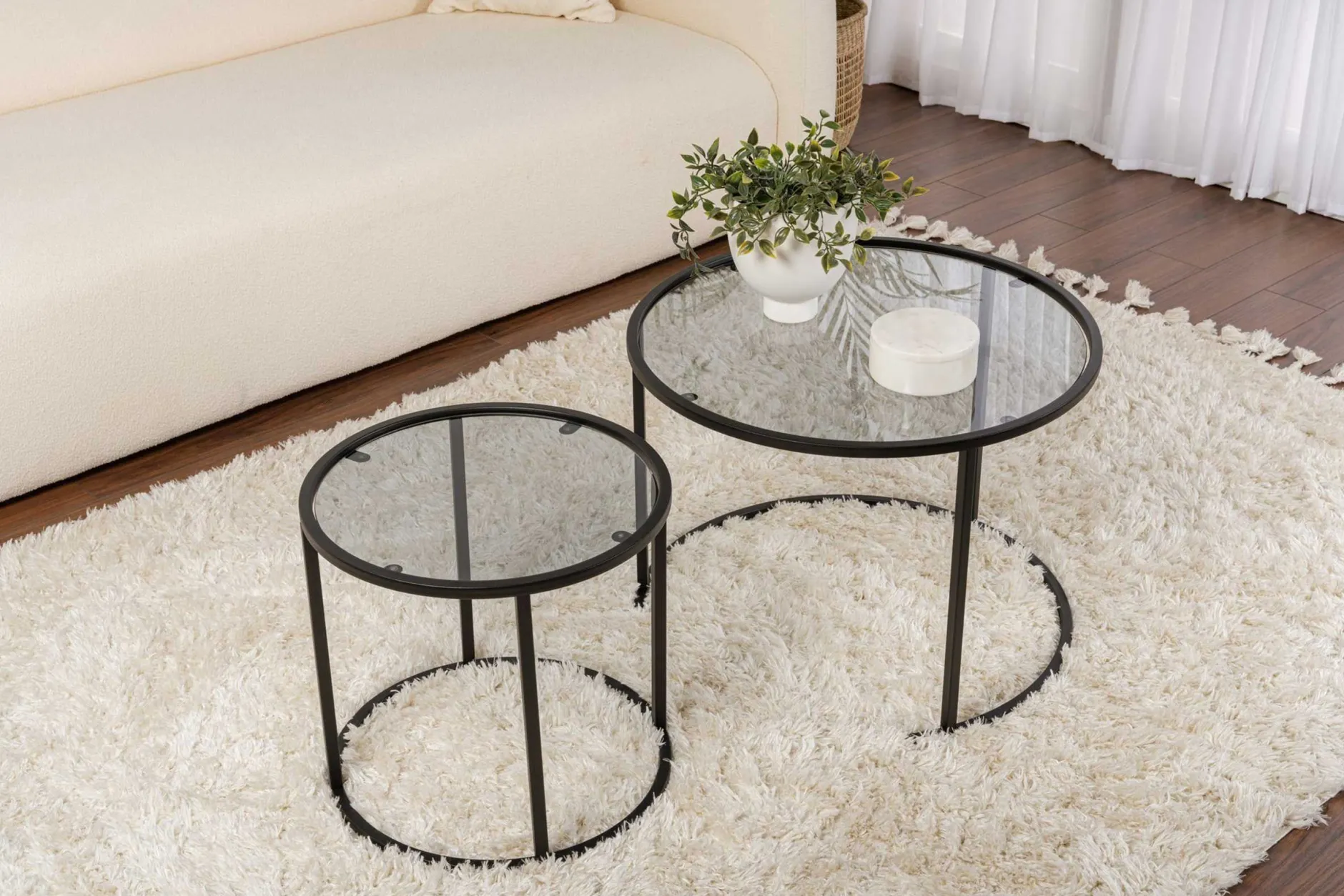 Black-Grey-60-42 Couchtisch-Set | 100 % METALL | Schwarz