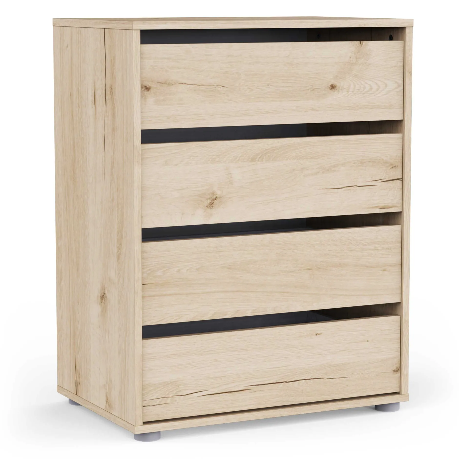 Blokty Kommode - 60x40x76cm - 4 Schubladen - Eiche Dekor