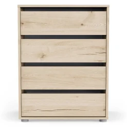 Blokty Kommode - 60x40x76cm - 4 Schubladen - Eiche Dekor