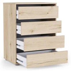 Blokty Kommode - 60x40x76cm - 4 Schubladen - Eiche Dekor